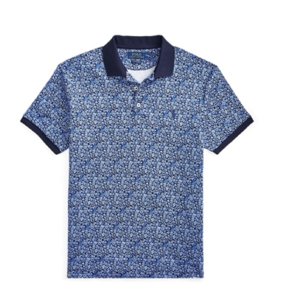 Ralph Lauren Navy Floral Slim Fit Polo Shirt
